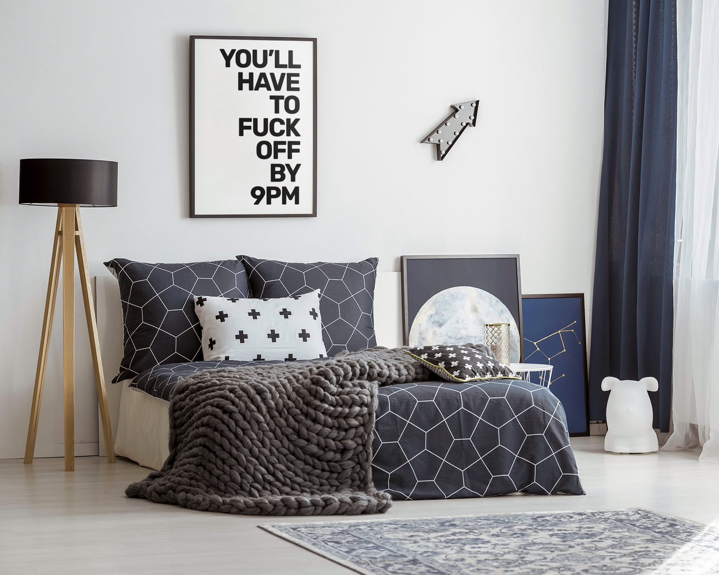 F**k Off By 9PM Text Only • White Background • DIGITAL DOWNLOAD