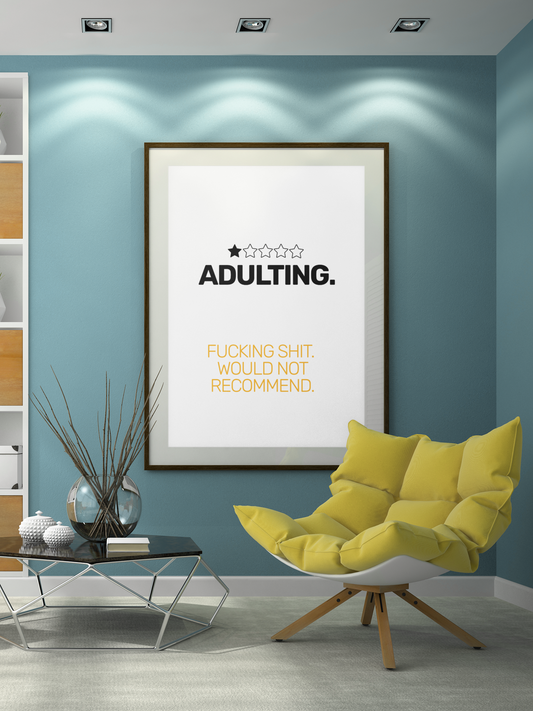 Adulting One Star Review • White Background • DIGITAL DOWNLOAD