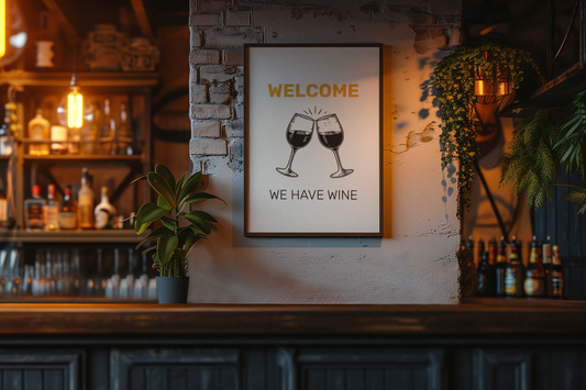 Welcome We Have Wine • White Background • DIGITAL DOWNLOAD