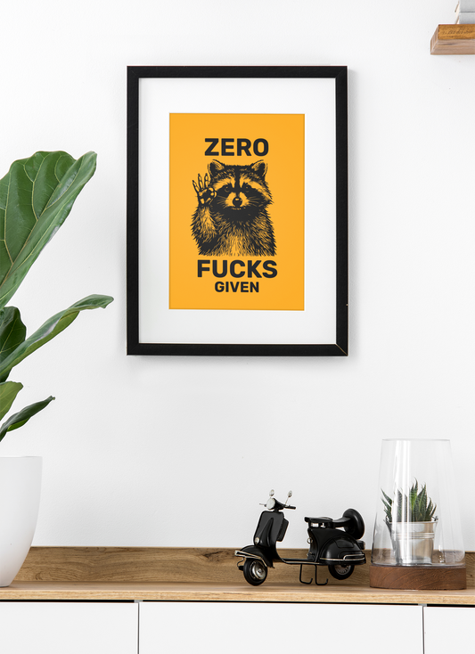 Zero F**ks Given • Orange Background • DIGITAL DOWNLOAD