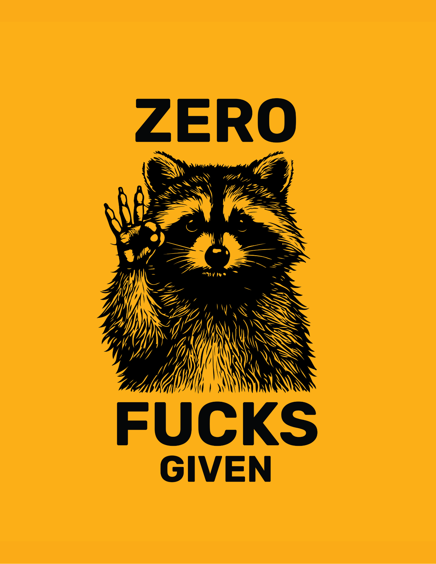 Zero F**ks Given • Orange Background • DIGITAL DOWNLOAD