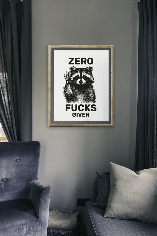 Zero F**cks Given • White Background • DIGITAL DOWNLOAD