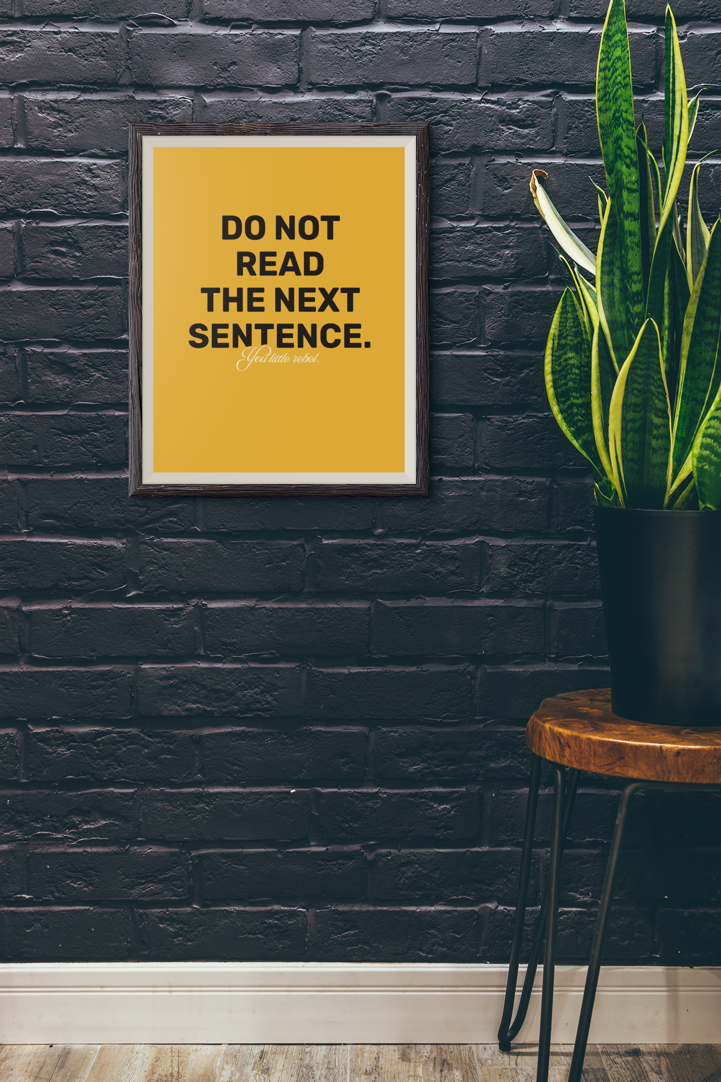 Do Not Read The Next Sentence, You Little Rebel • Orange Background • DIGITAL DOWNLOAD