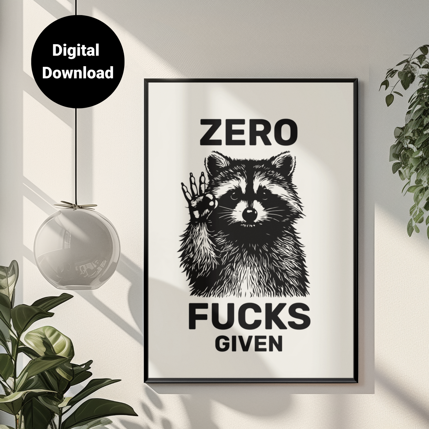 Zero F**cks Given • White Background • DIGITAL DOWNLOAD