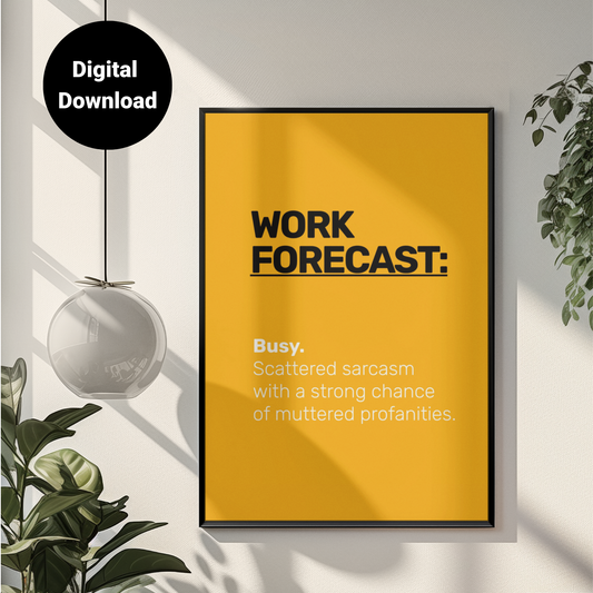 Work Forecast • Orange Background • DIGITAL DOWNLOAD