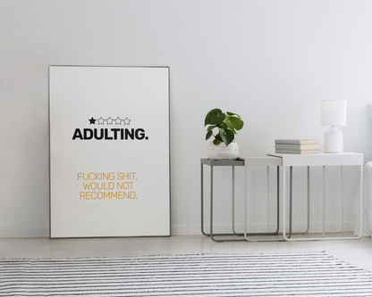 Adulting One Star Review • White Background • DIGITAL DOWNLOAD