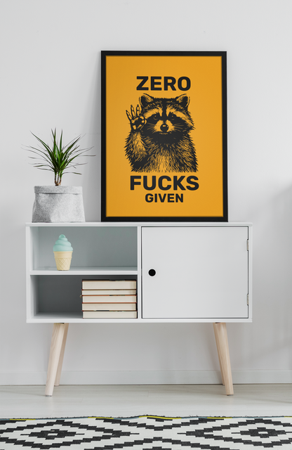 Zero F**ks Given • Orange Background • DIGITAL DOWNLOAD