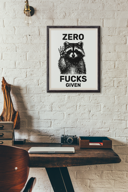 Zero F**cks Given • White Background • DIGITAL DOWNLOAD