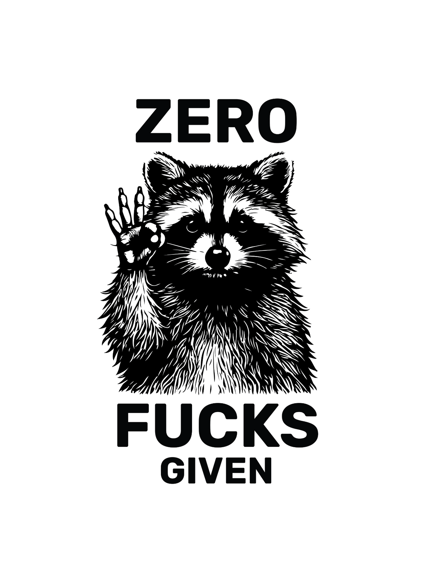 Zero F**cks Given • White Background • DIGITAL DOWNLOAD