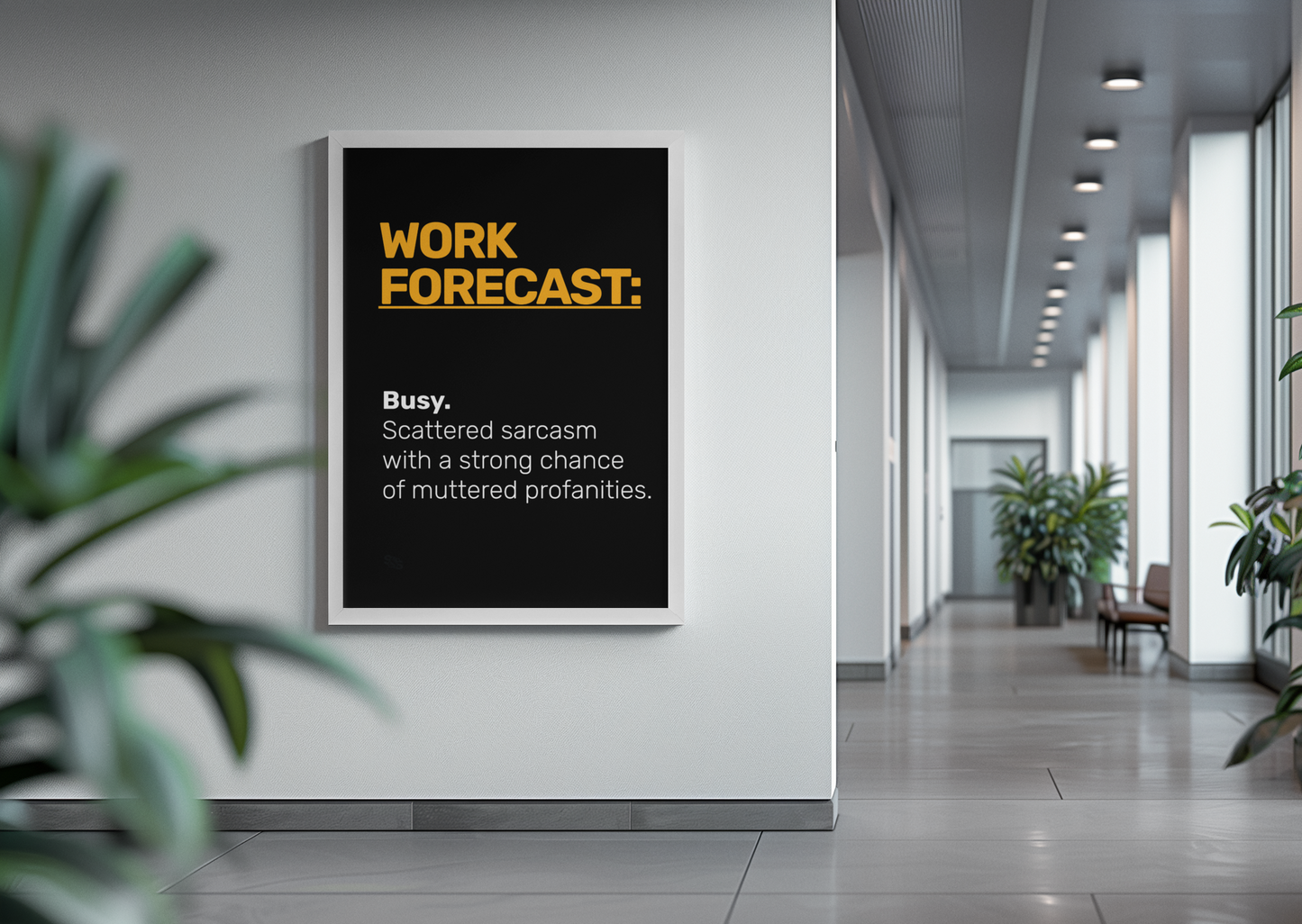 Work Forecast • Black Background • DIGITAL DOWNLOAD